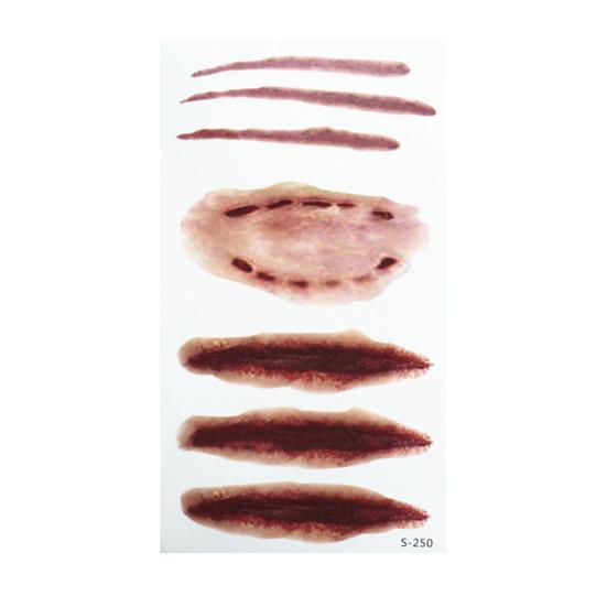 3D Хэллоуин Кровавый Шрам Временная Татуировка Наклейка Косплей Боди-Арт Макияж Наклейка