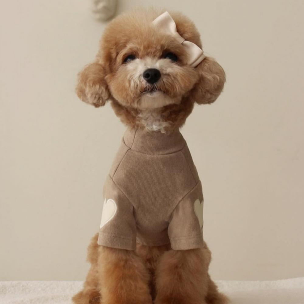 Теплая базовая футболка для собак с узором «Любовь», зимняя одежда для щенков, одежда для собак на двух лапах, для собак, щенков, кошек