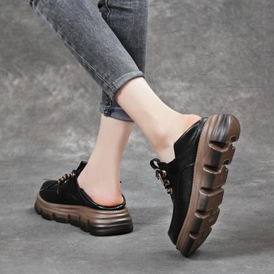 Весенние и осенние лоферы из мягкой кожи с толстой подошвой для женщин