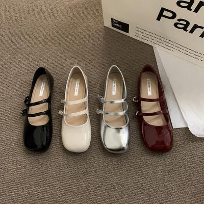 Мода Bailamos Женские балетки Повседневные на шнуровке Квадратный носок Ретро балетки Низкий каблук Мэри Джейн Мелкие Повседневная обувь Балетки Mujer