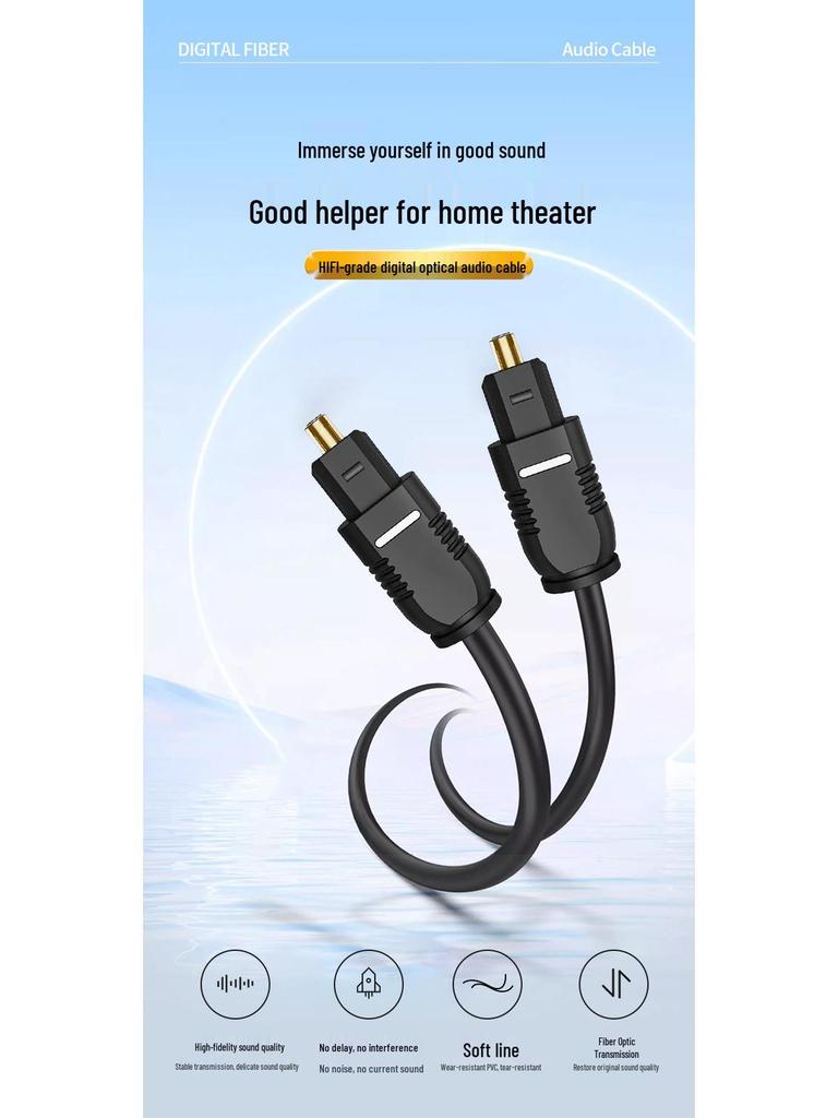 Оптический аудиокабель Toslink: Подключение SPDIF для телевизора, саундбара, усилителя, проектора.