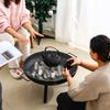 Круглый очаг с углеродистой сеткой для использования в помещении, на открытом воздухе, на заднем дворе, на балконе, на террасе, угольная горелка, портативная съемная жаровня, прочная бытовая печь