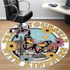 1pc Kindness Butterfly Office Round Rug, Non-slip, Soft and Durable Office Rug for Interior Decoration, Perfect for Office,Decoration yy260204043