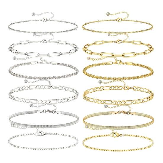 6 шт./компл., модные браслеты в стиле ретро в богемном стиле, простые многослойные женские браслеты разной формы, набор подарков