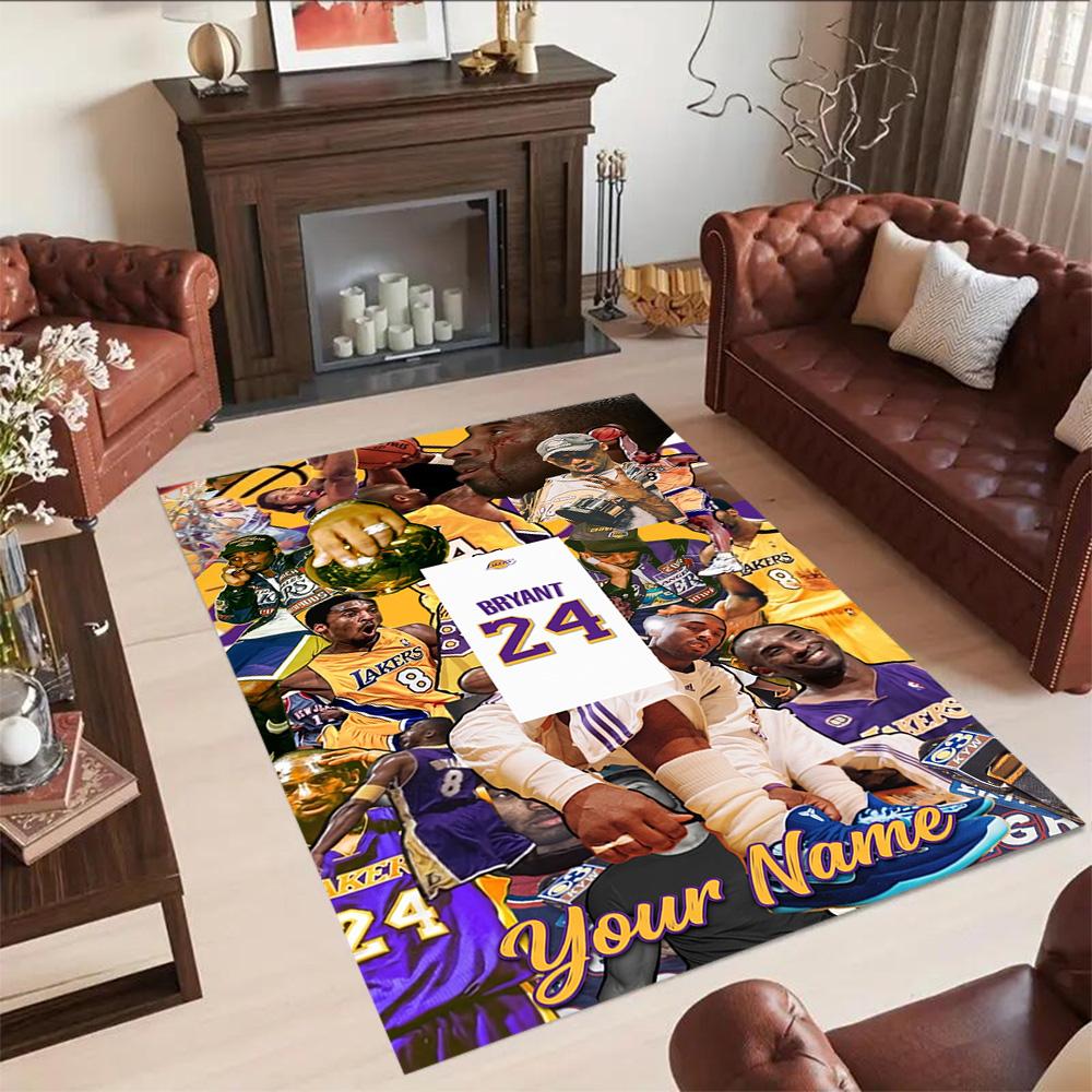 Kobe Customizable Name Carpet Suitable For Game Room Entryway Dormitory Study Room Antislip Carpet Office Home Decor Perfect Gift For Womenmen