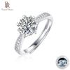Bague Ringen S925 Silver Set 1ct  Moissanite Sweet And Greasy Women's New Open Adjustable Simple Ring