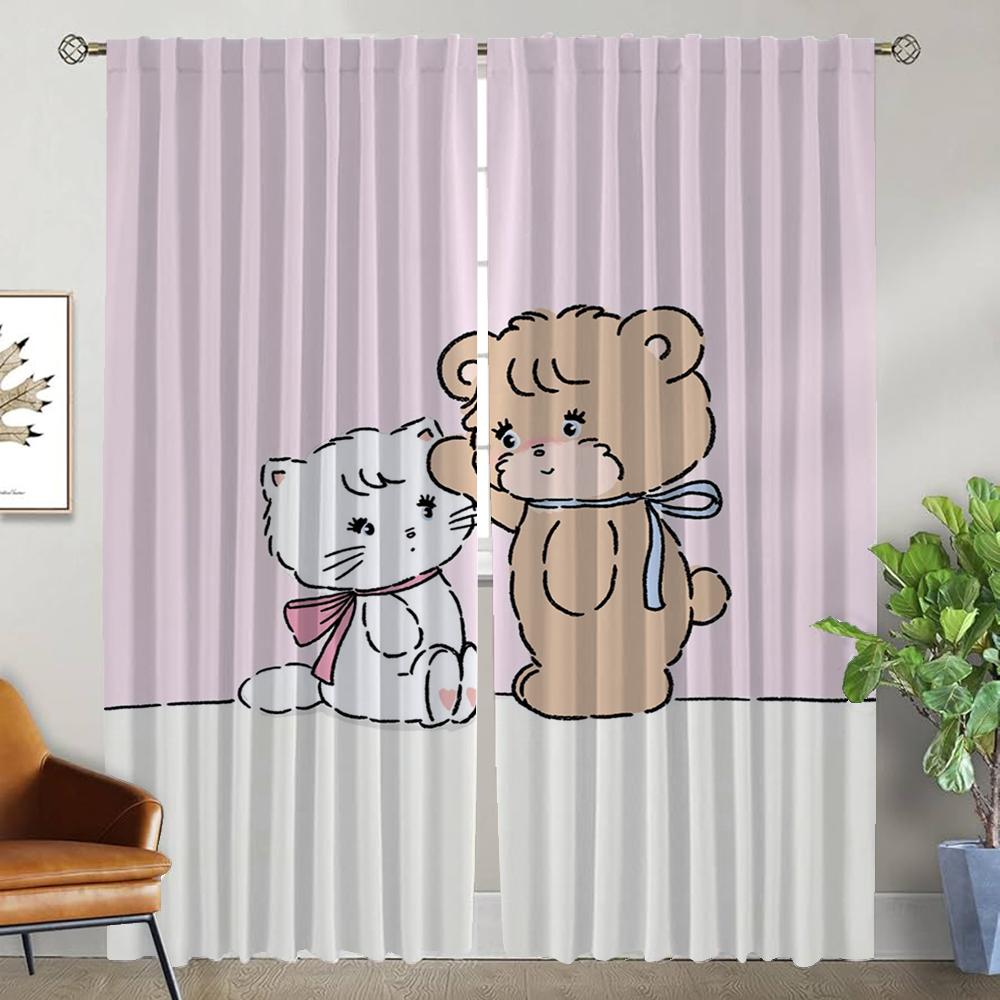 Микко Оконная занавеска для комнаты 2 панели Хэллоуин украшение Тюль для спальни Занавески Детская комната Перегородка Шторы Гостиная Кухня