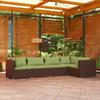 Day and Night - Day and Night 5-piece Garden Sofa Set and Brown Synthetic Rattan Cushions