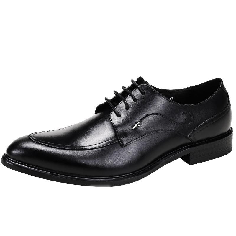 Black Leather Shoes Men'S Leather Pointed Business Dress Men'S British Wedding Groom Men'S Shoes