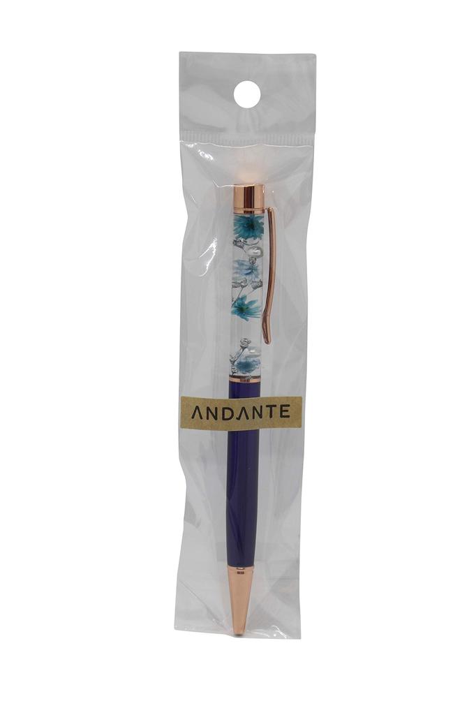 Hardworking Herbarium Ballpoint Pen Dried Flower Small Gift Herbarium Pen 4 Mom's (Finished Product) (Blue, Pens)