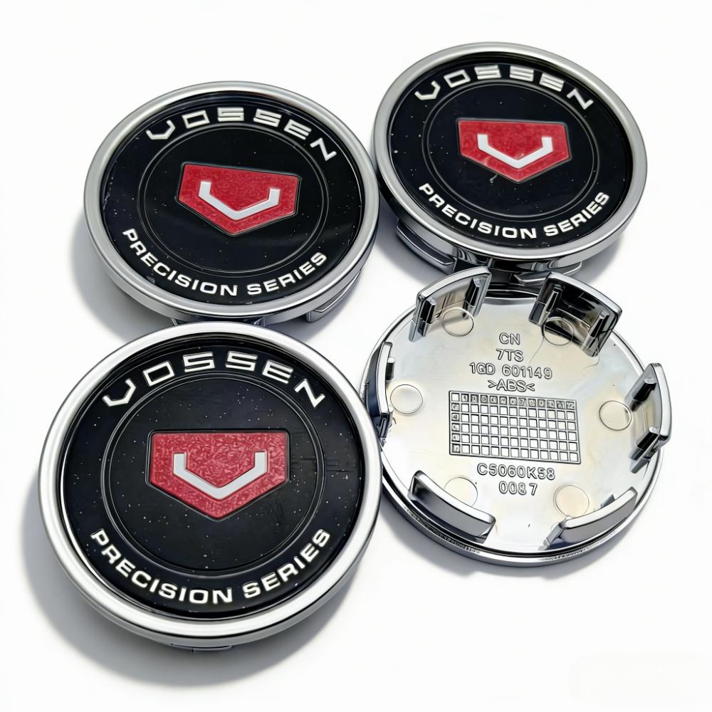 4pcs VOSSEN Logo Emblem Car Wheel Center Caps O.D 58MM Clips 53MM Wheels Hub Cap Rim Hubcaps Dust Cover Replace Car Accessories