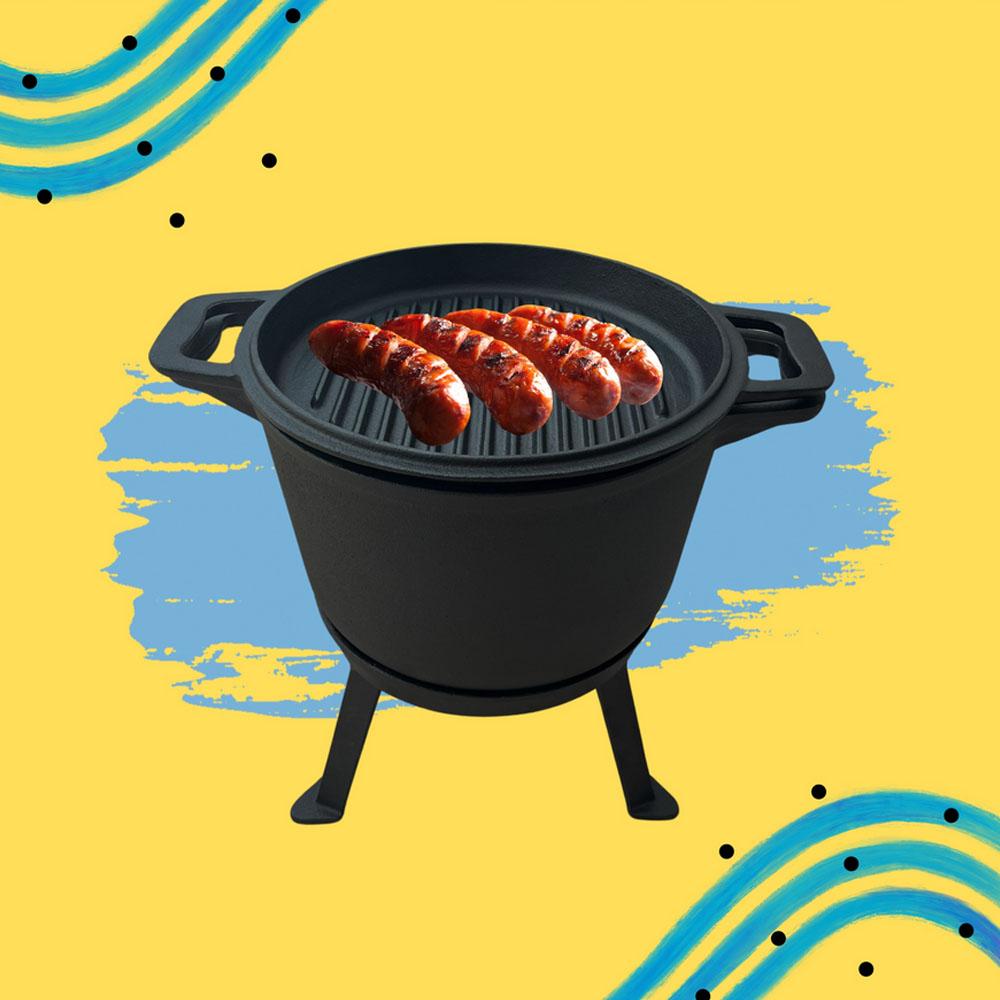 Cast Iron Kettle 8 Marble Enamel With Lid