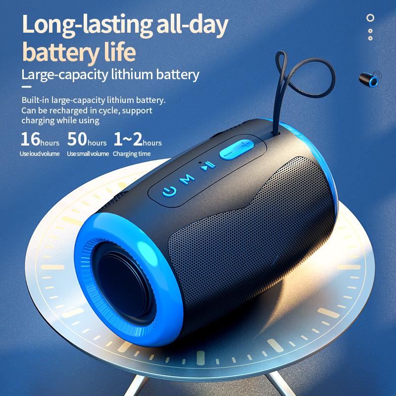 TSN-1 Портативная колонка Беспроводные Bluetooth-колонки с 5.3 стерео FM/SD/USB Disk/Aux режимами Водонепроницаемая для наружного Hi-Fi звука