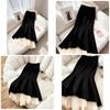 Modern Cotton Blend Womens Long Skirt With Wave Hem And Ruffle Details For Spring Fashion
