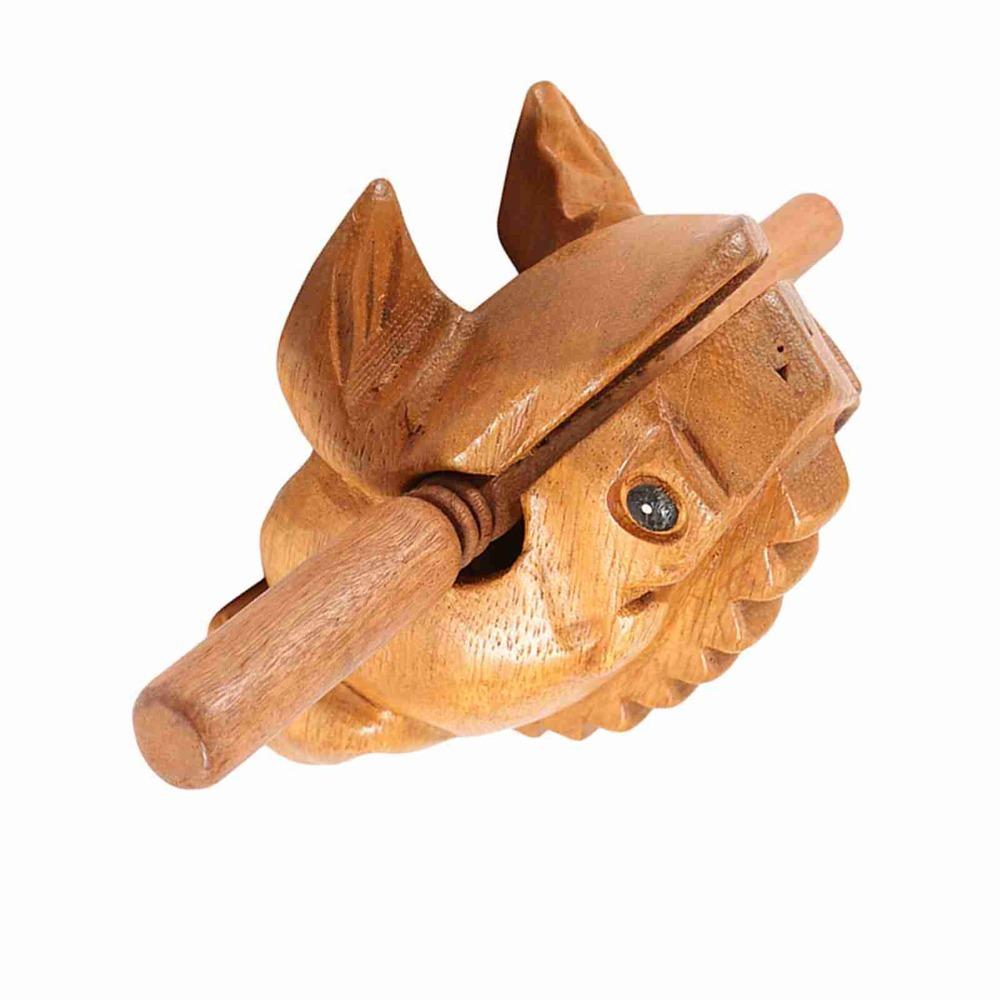 Yeliow Wooden Lucky Frog Wooden Frog Sound Making Ornament Desktop Ornament