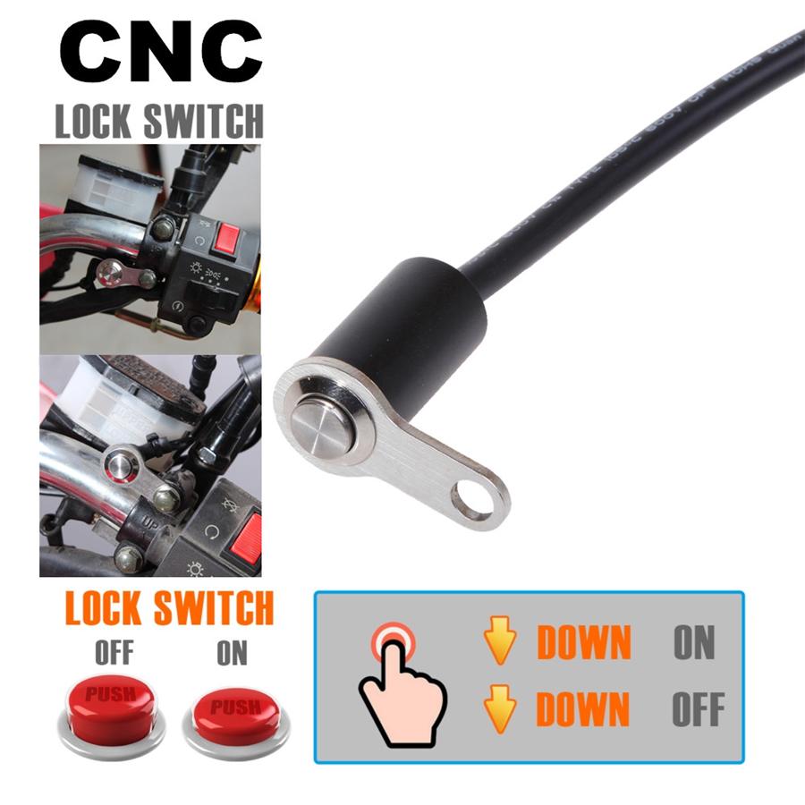Universal CNC Motorcycle Handlebar Switch Screw Mount Waterproof Latch Button 1x