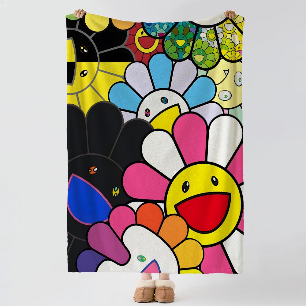 Artist TTakashi MMurakami Throw Soft Warm Flannel Blanket Multiuse Throw for Bed Sofa Office Air Conditioning Nap Blanket