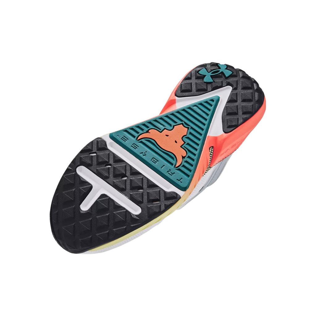 Under Armour Project Rock 5 White After Burn Men Sneakers Coastal-Teal 3025435-104