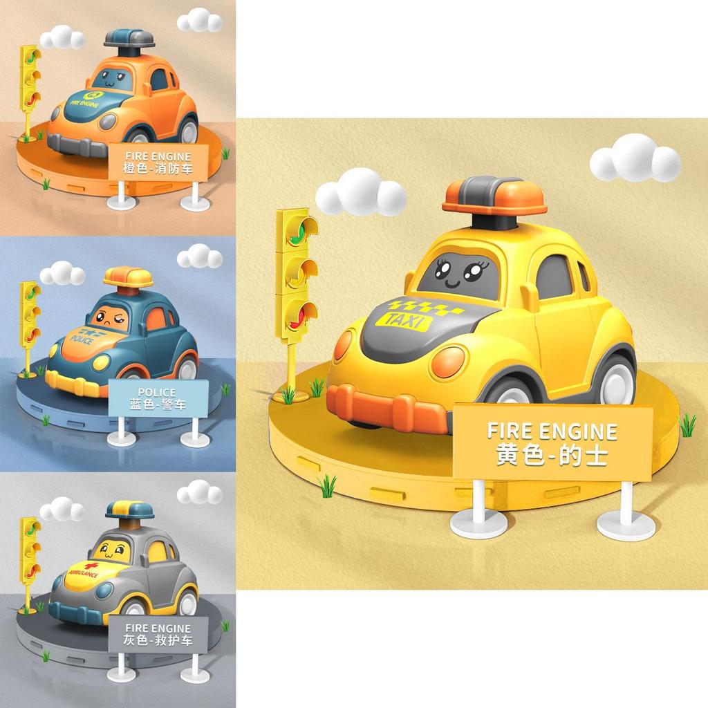 Baby Inertia Press Car With Durable Plastic Material For Motor Skill Development And Learning
