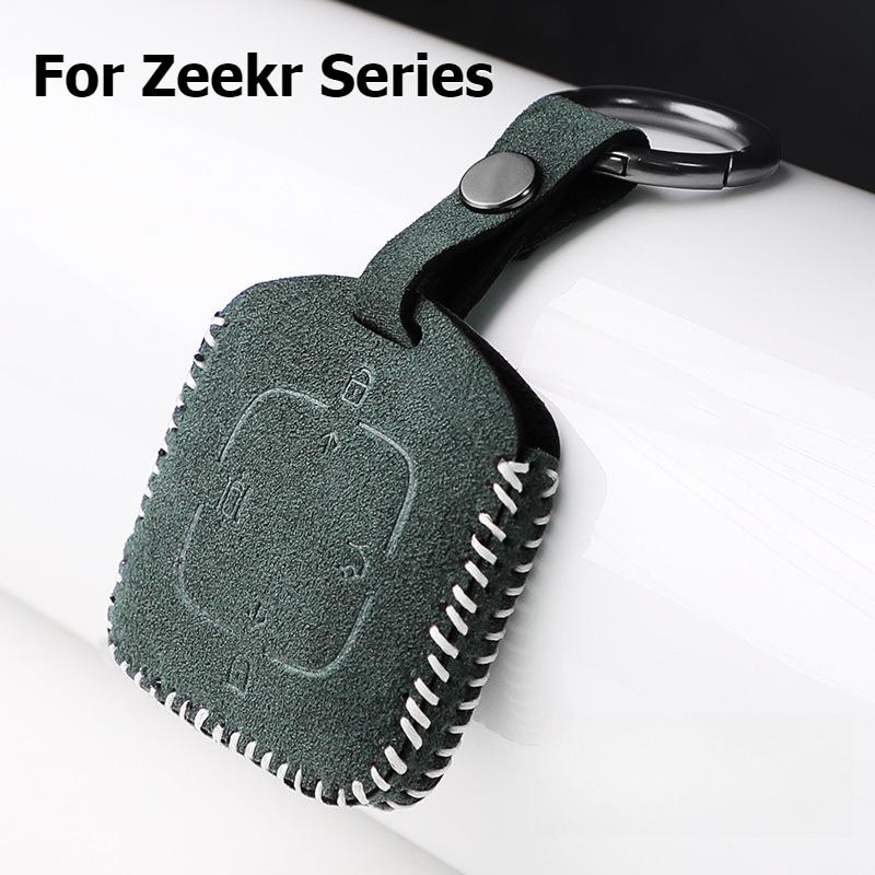 Для Zeekr 7X 001 X 007 009 007Gt Чехол для ключа автомобиля Замшевая кожаная сумка для ключей Защитная крышка для автомобильного пульта Деккоративные аксессуары