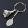 Key Chain Badminton Racket Pendant Shock Proof Zinc Alloy Imitation Sports Key Pendant for Car
