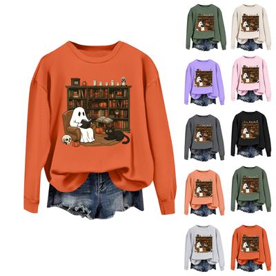 Женские топы Женский свитшот с длинным рукавом Повседневный с круглым вырезом Свободного кроя Пуловер Флисовые топы