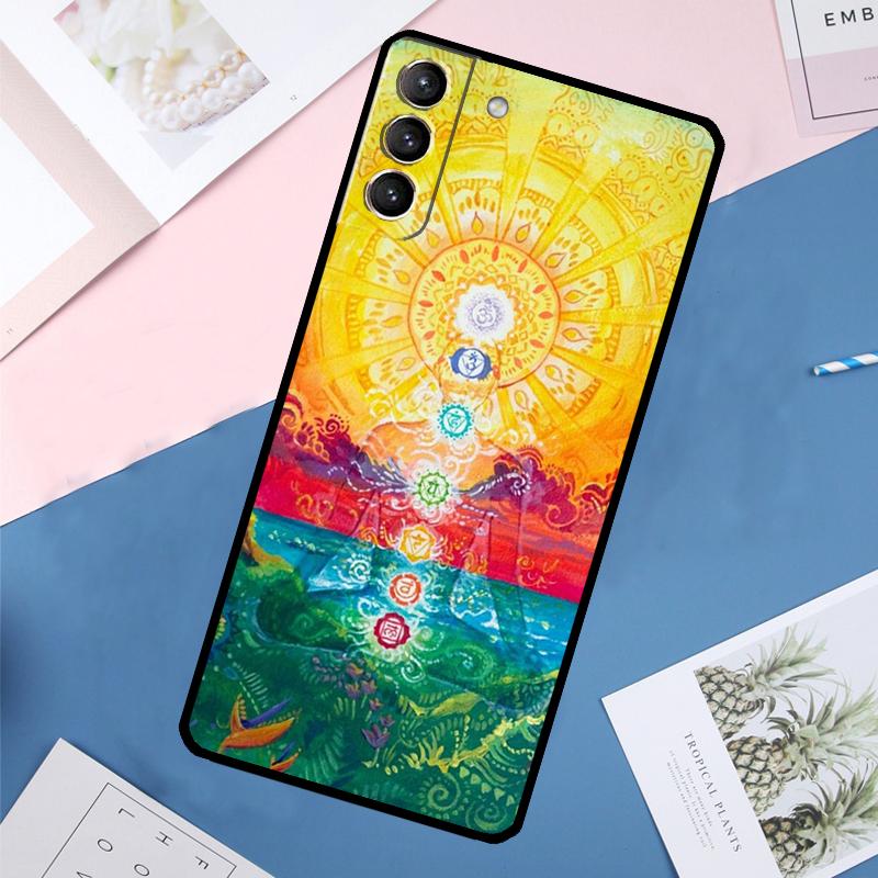Mandala Chakra Yoga Case For Samsung Galaxy S24 S22 S23 Ultra Note 20 S9 S10 Note 10 Plus S20 FE S21 FE Cover