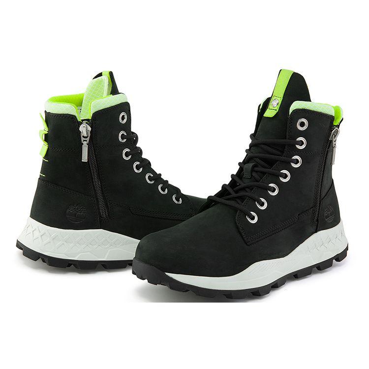 Timberland Серия Brooklyn Верхний слой из коровьей кожи Теплые Увеличенные короткие уличные ботинки Мужские ботинки Черные A2HV7