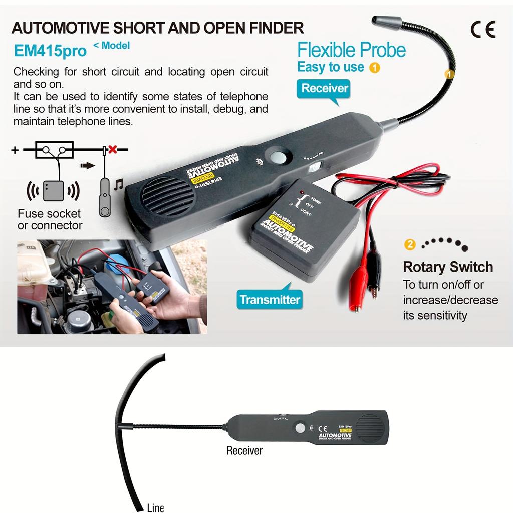 Car Automotive Short & Open Finder EM415PRO Car Short Circuit Detector Car Repair Tool Detector Track The Cables Or Wires