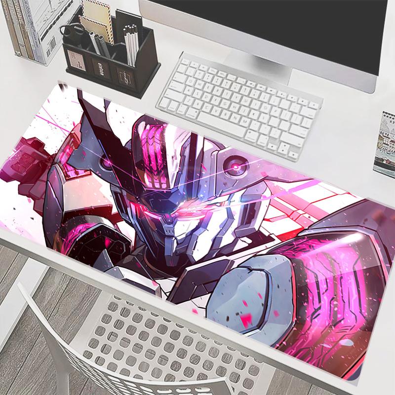 Mouse Pad Mmechanical Warrior Ggundam Office Desk Mats XXL Gaming Accessories Edge White MousePads Laptop Keyboard Mat