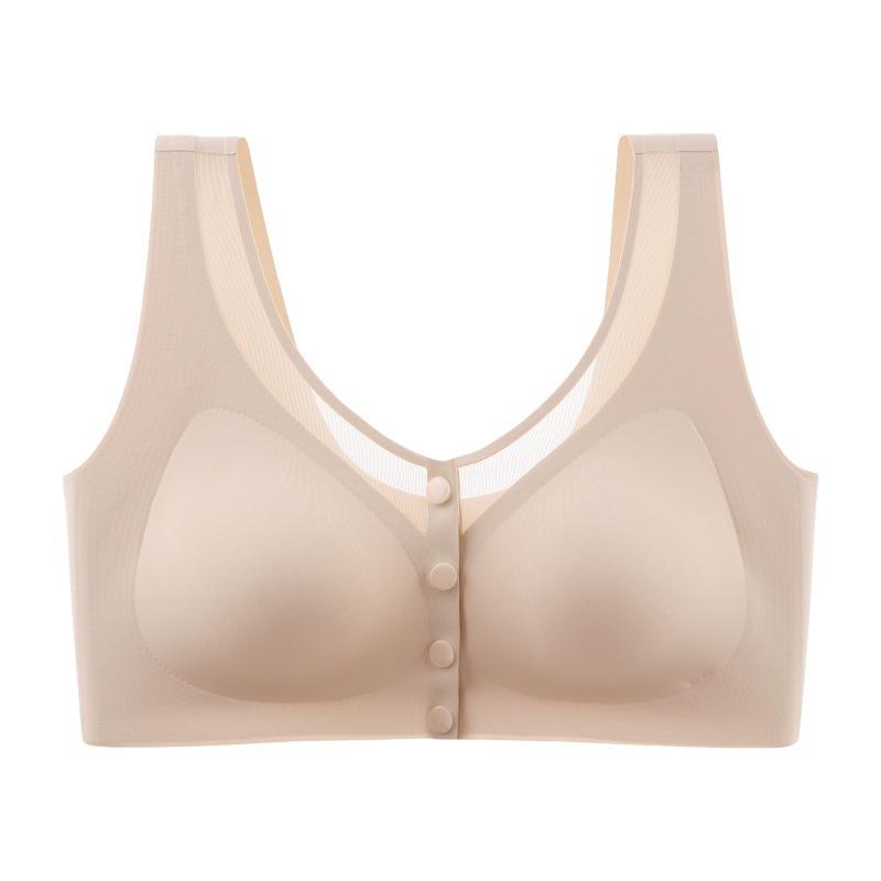 Бюстгальтер на пуговицах спереди, женский бюстгальтер на косточках, жилетного типа, бесшовный, больших размеров, летний тонкий бюстгальтер