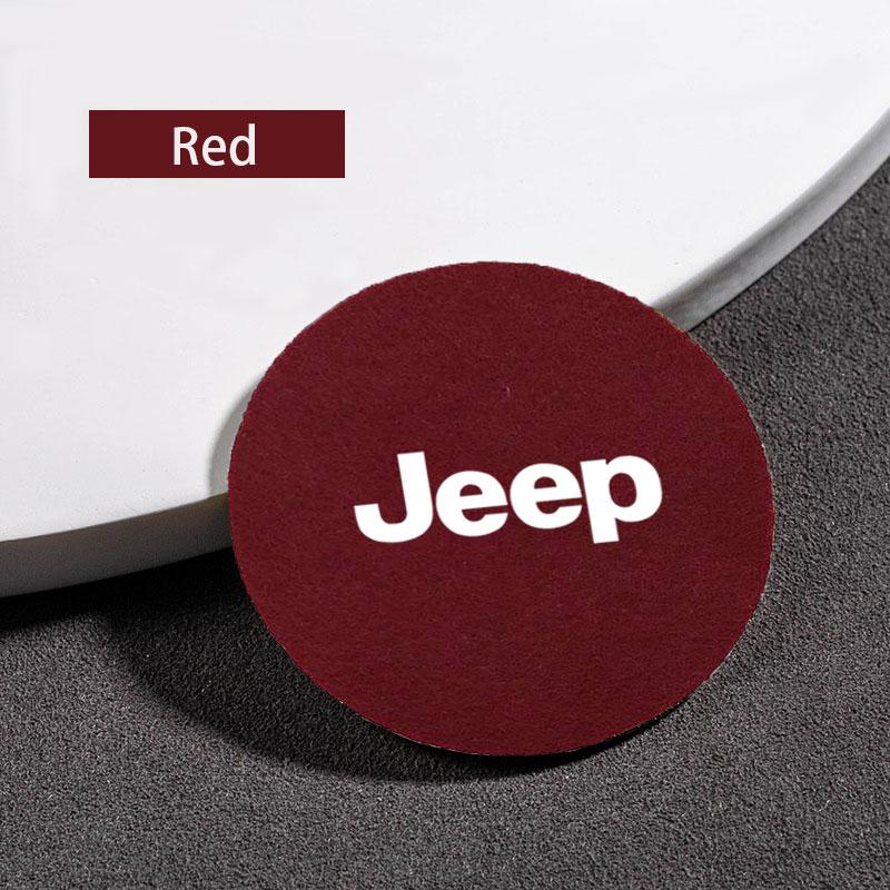 DCPECK1 Car Felt Coaster Thermal Insulation Pad Water Cup Pad For Jeep Grand Cherokee Wrangler JK Gladiator Compass Renegade Patriot