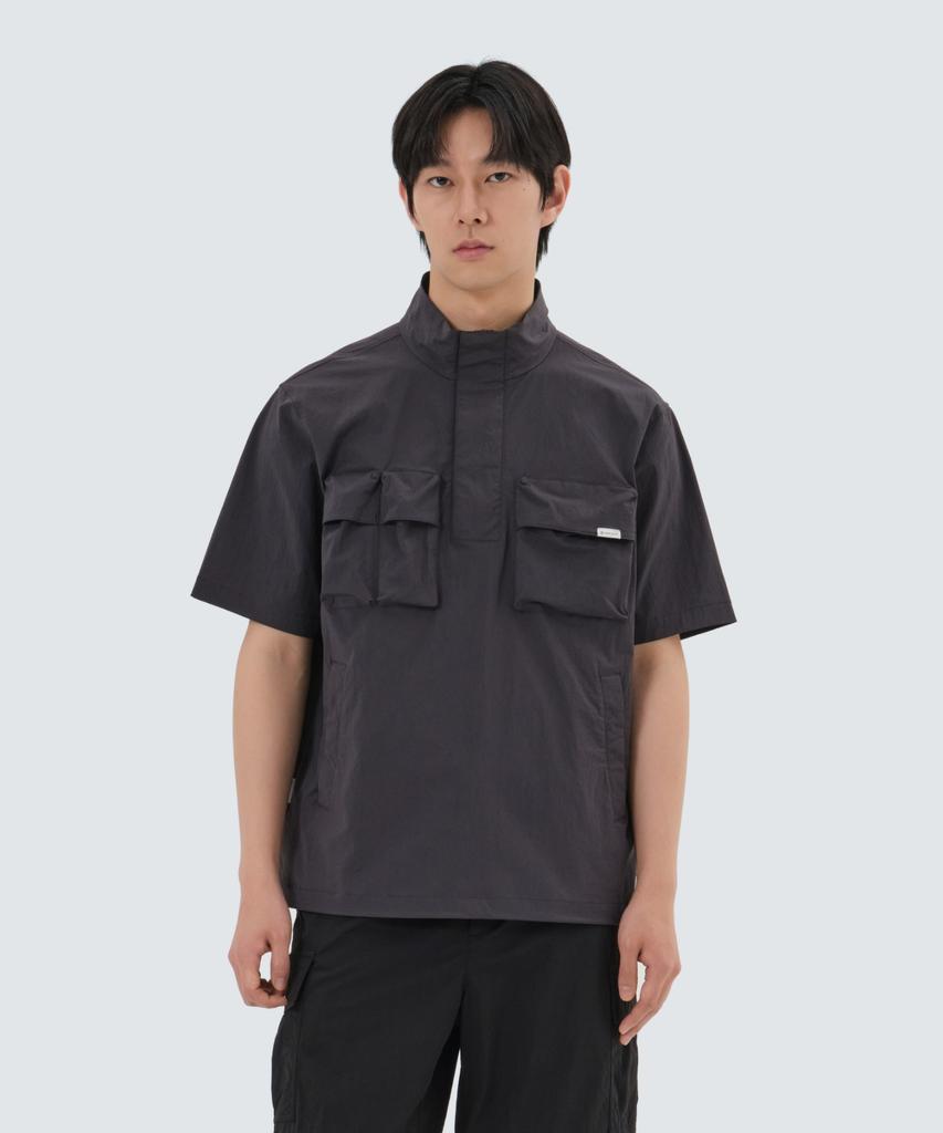 Анорак с коротким рукавом Snowpeak Apparel Root Stand Neck (S25Mmran64) Древесный уголь