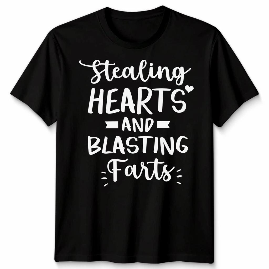 Stealing Hearts And Blasting Crude Humor Graphic Tee Mens T-Shirt Womens Tee