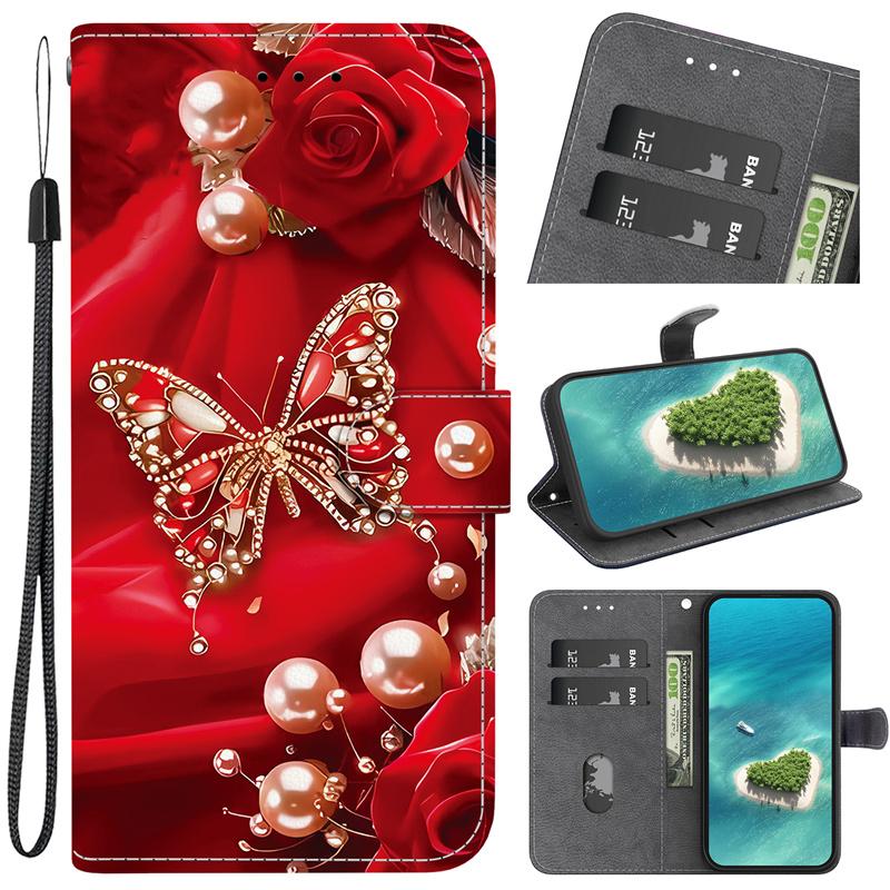 Чехол Note15/Note14Pro+ Кот Медведь для Redmi 15C 14C 13C A5 A3 Note 15 14 13 Pro Plus 5G 4G Чехол Кошелек Флип Подставка Задняя Крышка Ремешок