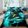 Snake Duvet Cover Set 3D Python Palm Leaf Bedding Set King Size Reptile Tropical Theme Quilt Cover For Kids Boys Girls Teens