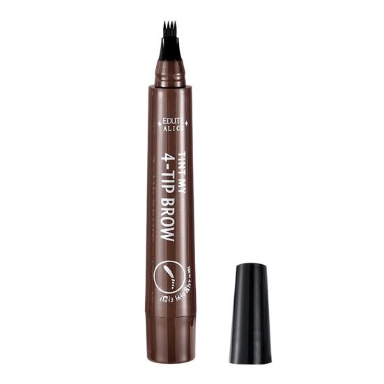 Карандаш для бровей 2,5 г, 4 микро-вилки, аппликатор, водонепроницаемый, натуральный, долговечный, устойчивый к размазыванию, жидкая ручка для микроблейдинга для бровей, контурная ручка для женщин и девочек