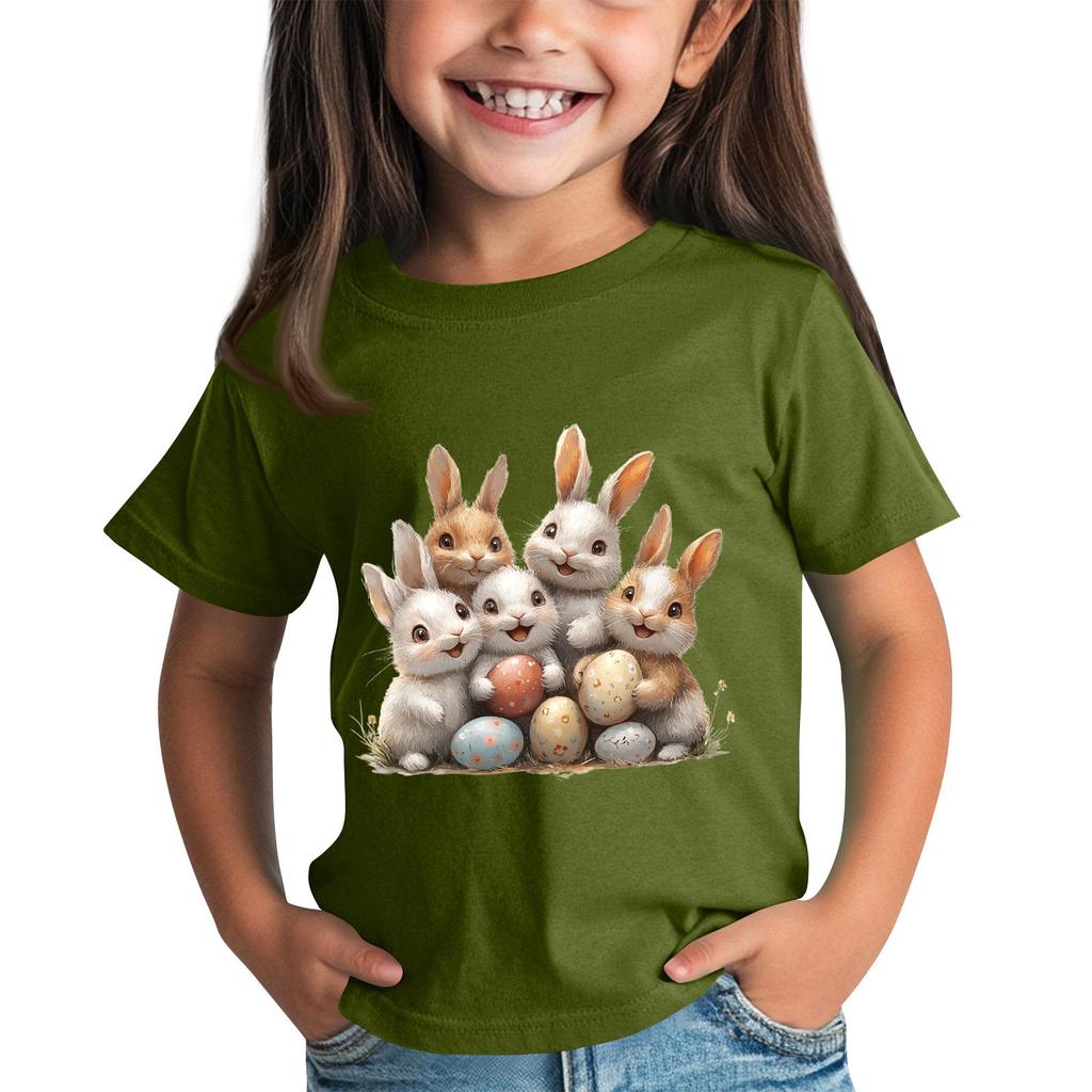 Children's Short Sleeve Neck T-Shirt Animal Print Daily Casual Top