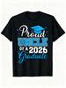 Proud Aunt of a 2026 Graduate TShirt Unisex Casual Round Neck Short Sleeve Tee with 2026 Print Graduation Gift Suitable for Daily Wear Parties Events