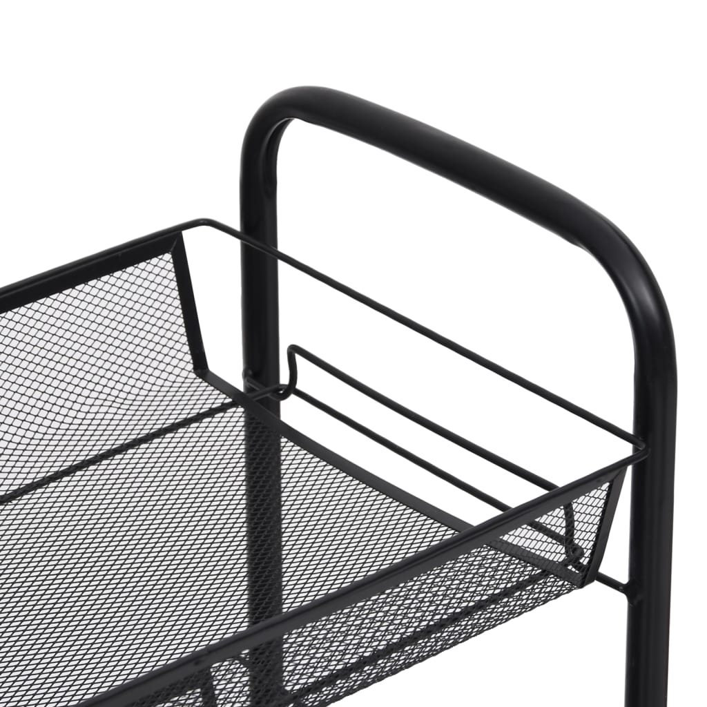 Kitchen Trolley 5 Tier Black 46 x 26 x 105 cm Iron