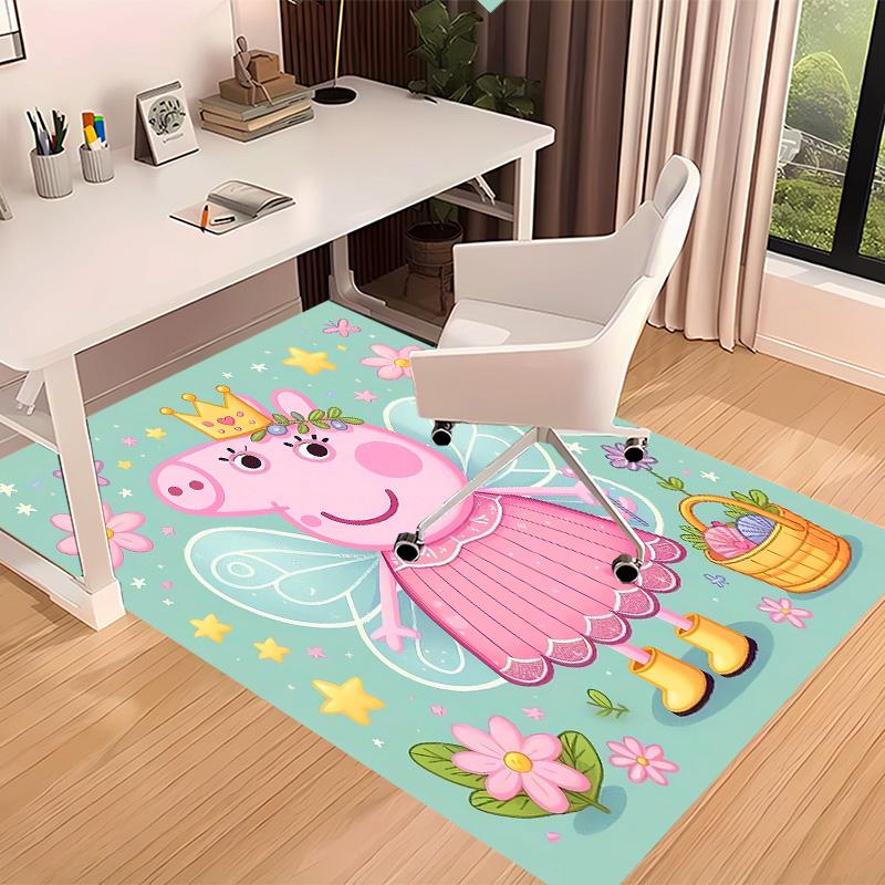 Peppa Pig2 Printed Absorbent Washable Carpet, Non-Slip Bathroom Mats, Kitchen Rugs, Yoga Mat,Living Room Entrance, Camping Picnic Rugs