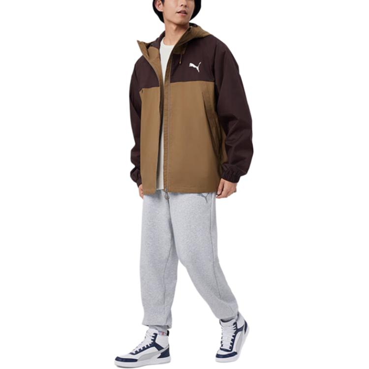 Puma Защитная куртка свободного покроя для активного отдыха на открытом воздухе с капюшоном и застежкой-молнией, мужские куртки цвета шоколада 685839-80