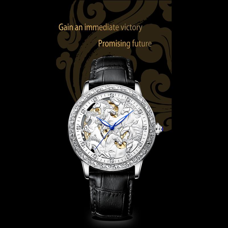 KIMSDUN Часы мужские лучшие брендовые роскошные часы 3D Carving Bad Juna Fashion Cutout автоматические механические часы