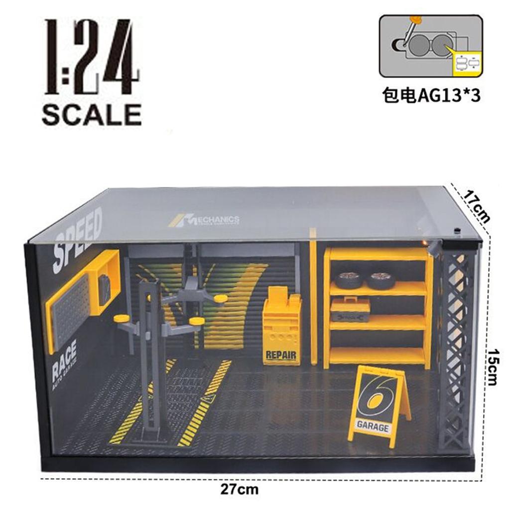 1:24 1:32 Scale Lighting Parking Lot Assembly Toy Diecast Alloy Model Car Garage DIY Scene Collection Display Toy Children Gift