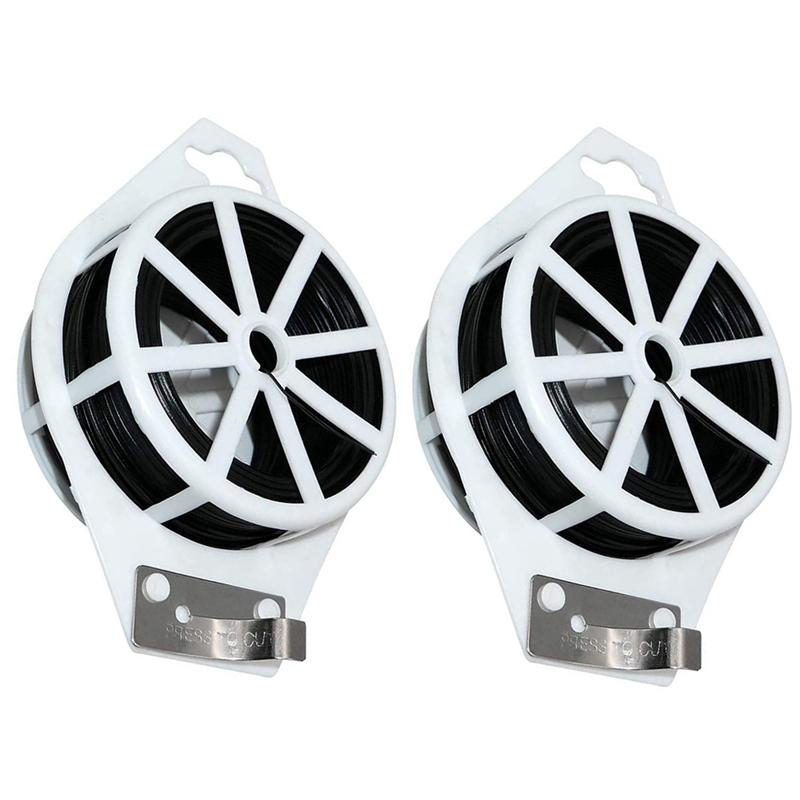 1Pcs Garden Plant Ties With Trimmer, Twist Ties,Rust Free For Gardening And Office Organization (Black)