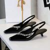 Fashion European And American Style T-Strip High Heels Hollow Pointed Toe Shallow Mouth One-Strip Strap Slim Heels Single Shoes Women