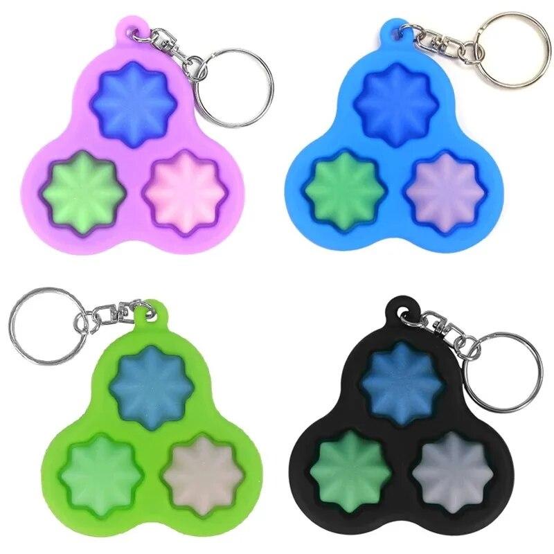 Мини-поп-игрушечный набор, простой пузырь, сенсорный брелок, игрушки, силиконовые сжимаемые радужные игрушки для снятия стресса, ручные игрушки