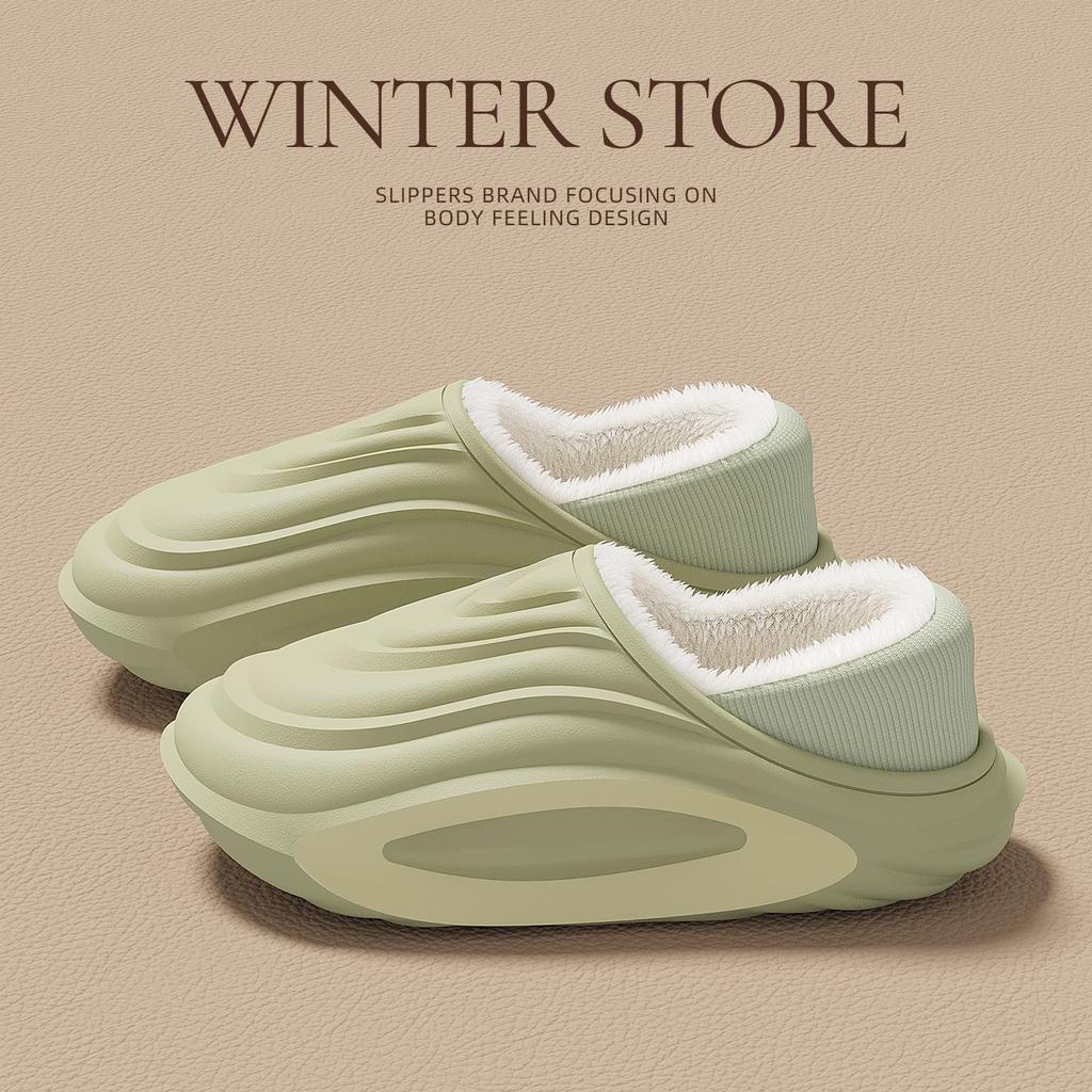 Зимние утепленные нескользящие тапочки с подкладкой, легкие ЭВА, для дома, улицы, домашней носки, с мягкой тканевой подкладкой