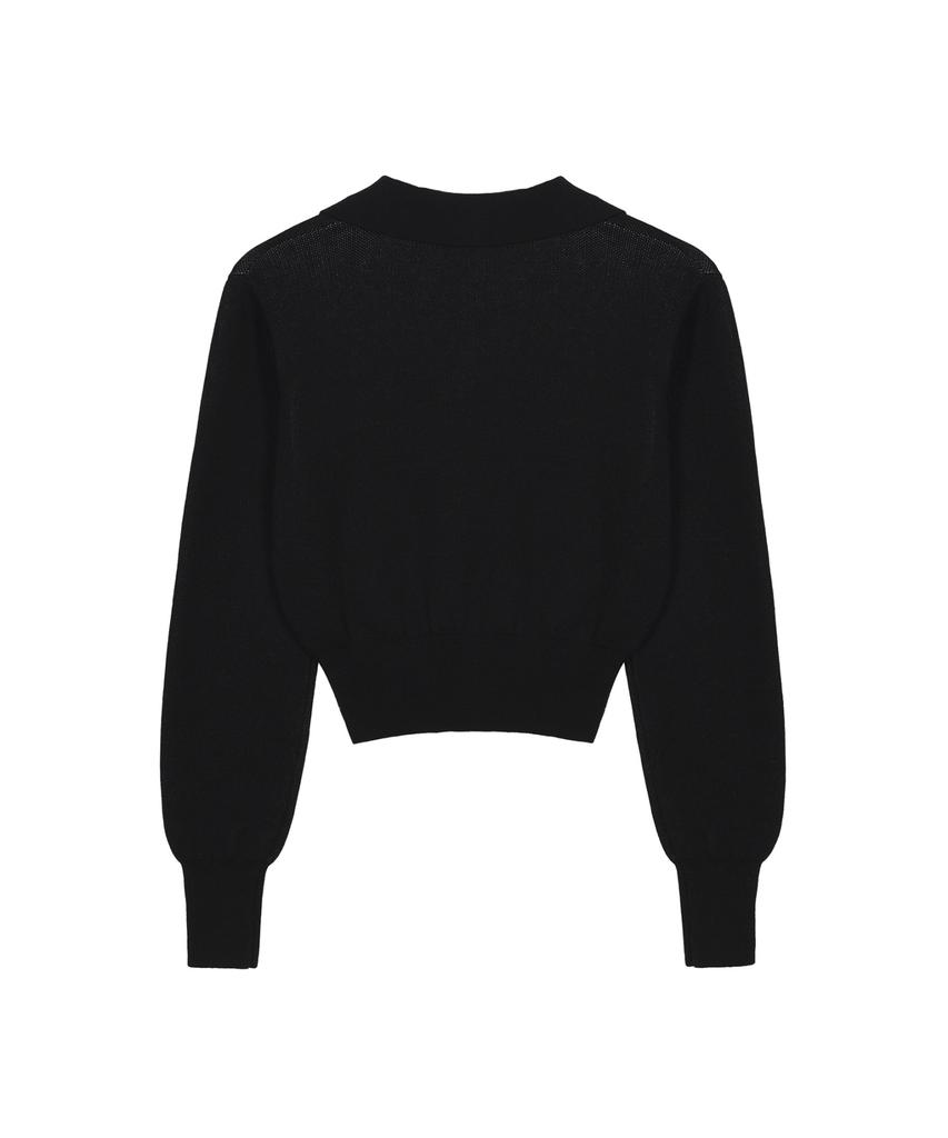 Nigaennikol Nicole Вязаный свитер с воротником Color Block_Черный