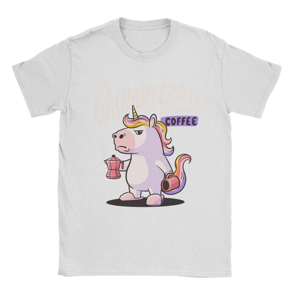 Мужская и женская Grumpycorn Cute Grumpy Unicorn Coffee Gift Shirt Outfit Новинка Хлопковая футболка Футболка Одежда Графическая печать